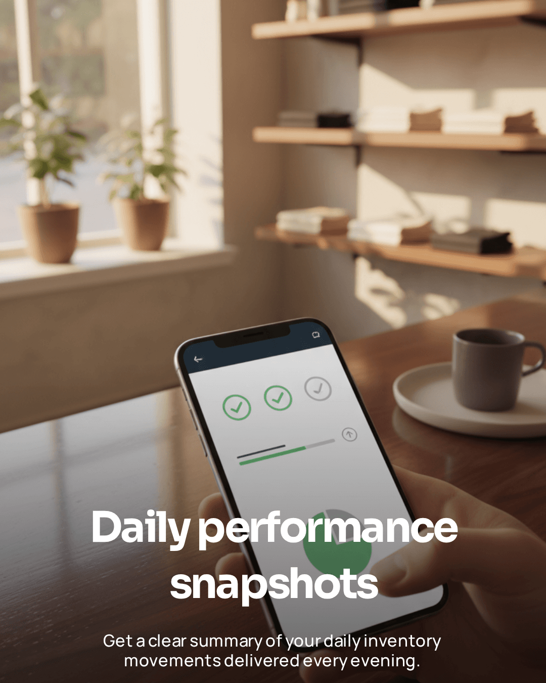 Campaign image with the message Daily performance snapshots.