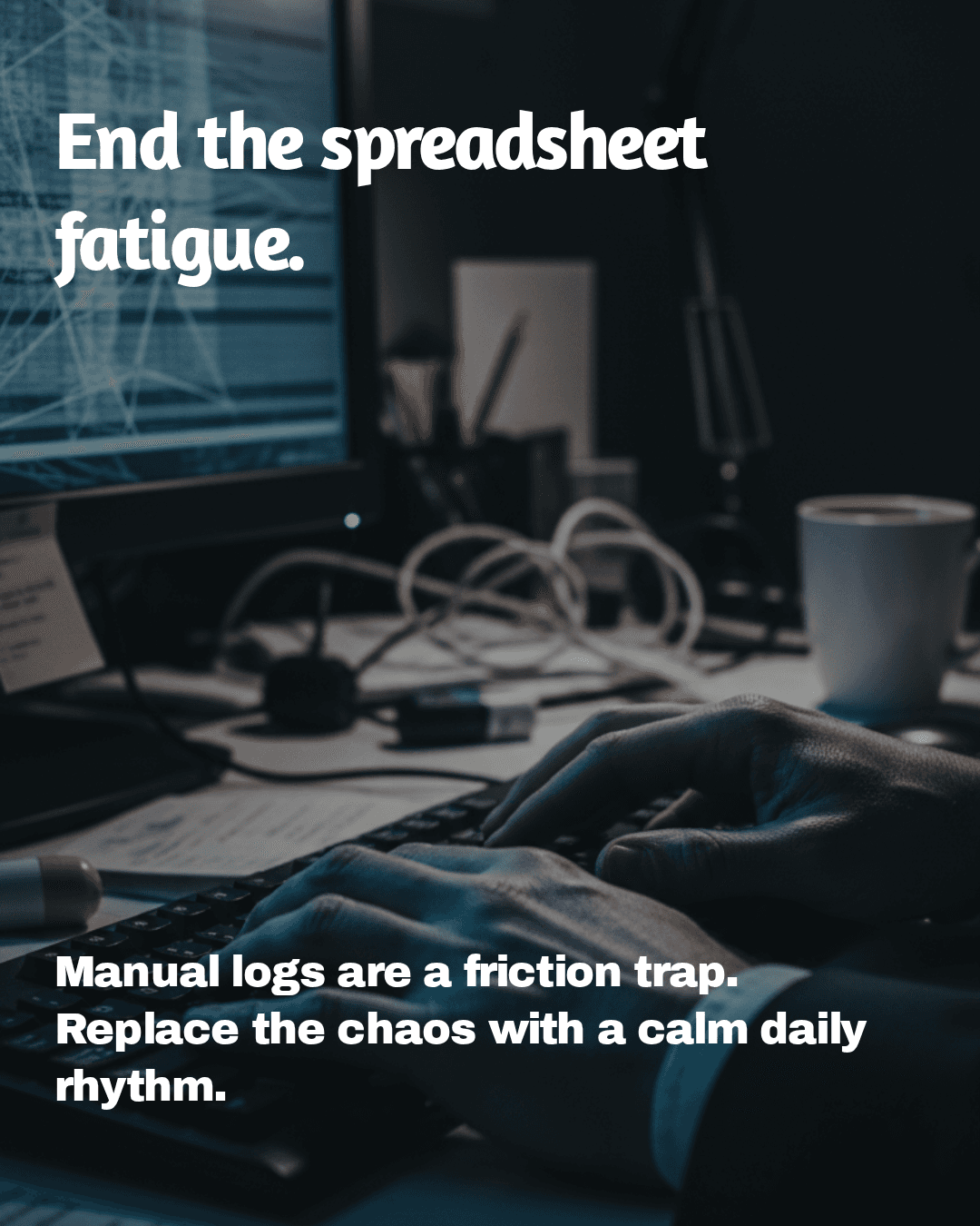 Campaign image with the message End the spreadsheet fatigue.